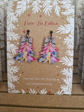 Load image into Gallery viewer, Statement Christmas Patterned Tree Dangles