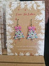 Load image into Gallery viewer, Statement Christmas Patterned Tree Dangles