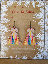 Load image into Gallery viewer, Statement Christmas Patterned Tree Dangles
