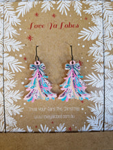 Load image into Gallery viewer, Statement Christmas Patterned Tree Dangles

