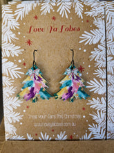 Load image into Gallery viewer, Statement Christmas Patterned Tree Dangles
