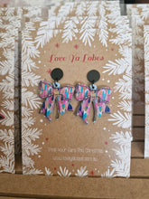 Load image into Gallery viewer, Statement Christmas Patterned Tree Dangles
