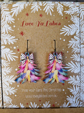 Load image into Gallery viewer, Statement Christmas Patterned Tree Dangles
