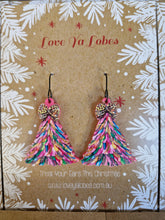 Load image into Gallery viewer, Statement Christmas Patterned Tree Dangles
