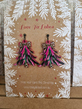 Load image into Gallery viewer, Statement Christmas Patterned Tree Dangles
