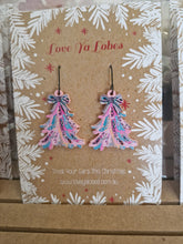 Load image into Gallery viewer, Statement Christmas Patterned Tree Dangles
